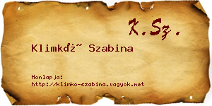 Klimkó Szabina névjegykártya