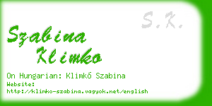 szabina klimko business card